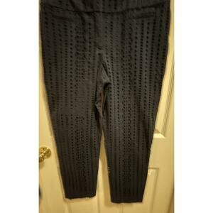 Ann Taylor LOFT Riviera Julie Navy Blue Eyelet Slim Ankle Cropped Pants Womens 4
